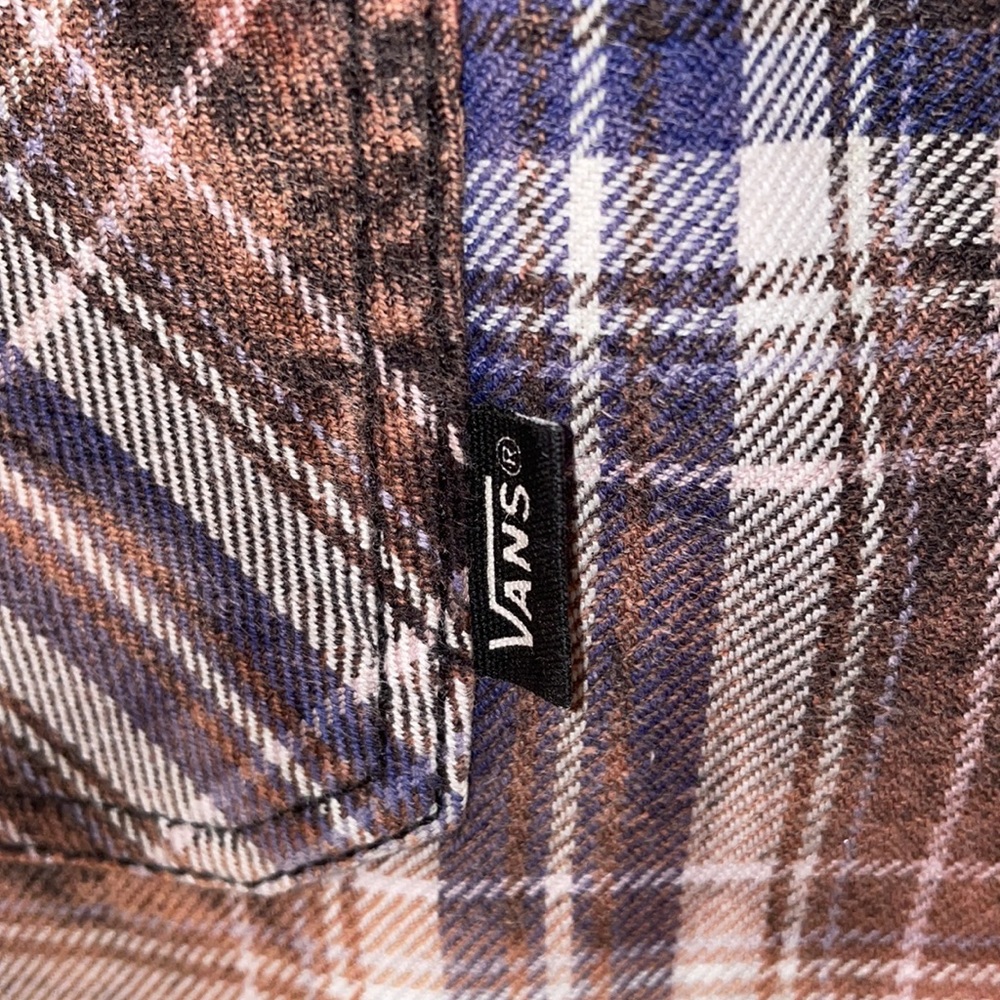 Custom Bleached Vans Flannel Button Down Shirt. S… - image 6